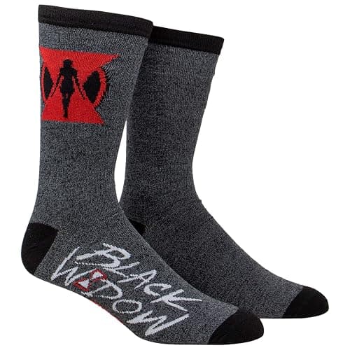 Black Widow Movie Symbol Crew Socks - Image 1