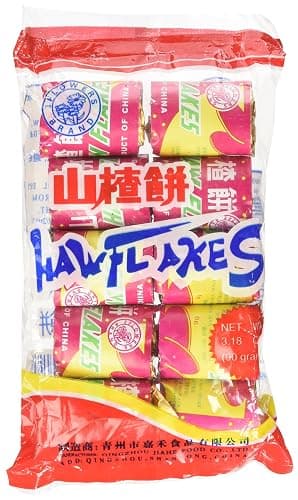 Haw Flakes - 10 Rolls (3.17 Oz) Traditional Chinese Fruit Candy - Image 1