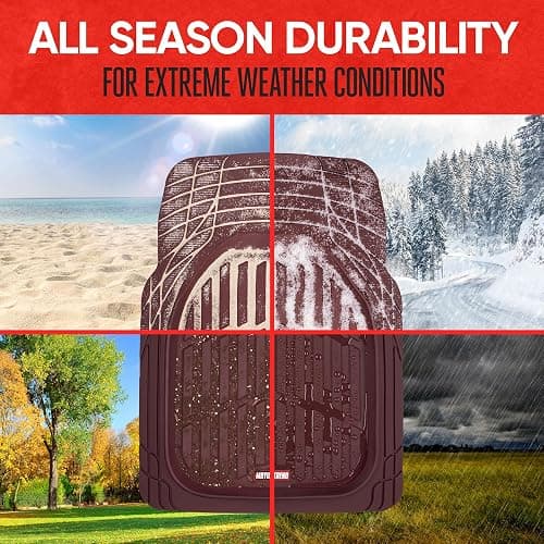 BDK Red All Weather Heavy Duty Car Floor Mats Interior Liners for Auto Van Truck SUV, Heavy Duty All Weather Protection, Fits Front & Rear thumbnail 5