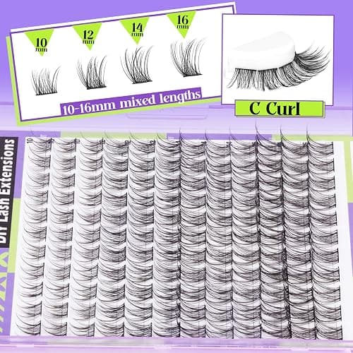Mavphnee Natural Lash Clusters Wispy Eyelash Extensions C Curl Lash Extension10-16MM Eyelash Clusters 132 Pcs Lash Individuals DIY at Home thumbnail 6