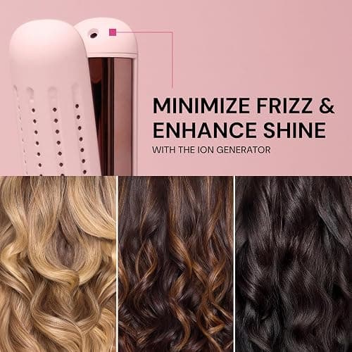 L'ANGE HAIR Le Duo Flex 360° Airflow Titanium Styler | Curling Iron with Adjustable Settings Creates Waves | Air Flow Styler Enhances Volume Locks | Dual Voltage Tool for All Hair Types (Blush) thumbnail 7