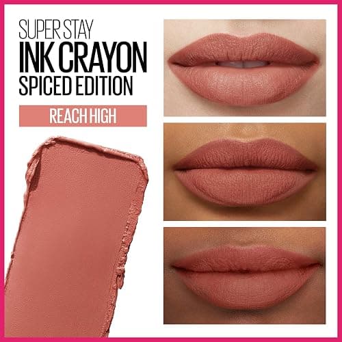 Maybelline Super Stay Ink Crayon Lipstick Makeup, Precision Tip Matte Lip Crayon with Built-in Sharpener, Longwear Up To 8Hrs, Reach High, Rosey Mauve, 1 Count thumbnail 2