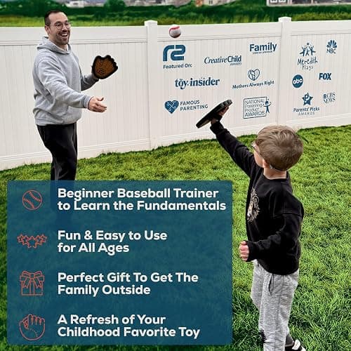 Toss and Catch Ball Game Set - Easy to Use Sticky Balls & Beginner Baseball Training Glove - Premium Toy Paddle Fits All Hand Sizes From Toddlers to Teens & Adults - Fun Gift Idea for Boys and Girls thumbnail 5