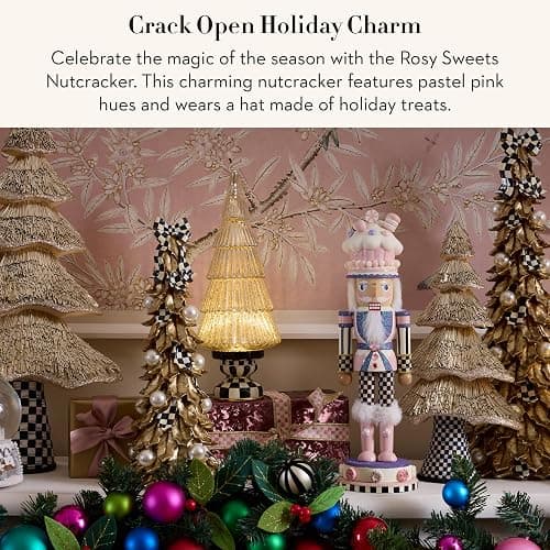 MACKENZIE-CHILDS Decorative Nutcracker Figurine, Wooden Nutcracker Christmas Home Decor, Rosy Sweets thumbnail 4