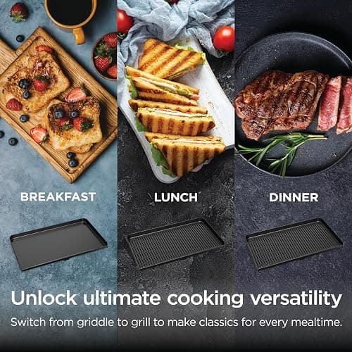 Ninja Sizzle Pro XL 20-Inch Indoor Griddle + Grill, Detachable Ventilated Lid, Grease Control, Ceramic Nonstick Plates, Even Edge Cooking, Extra Large Capacity, Versatile, Silver, GX101 thumbnail 12