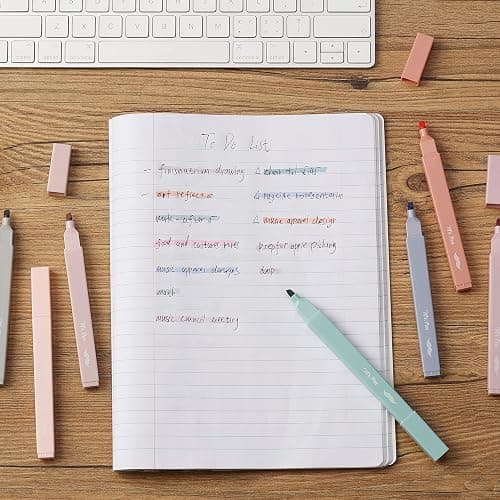 Mr. Pen- Aesthetic Cute Highlighters, 8 pcs, Chisel Tip, Earthy Colors, Assorted Colors,No Bleed Bible Pastel Highlighter Set thumbnail 2