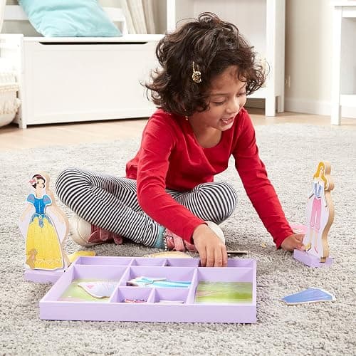 Melissa & Doug Disney Sleeping Beauty and Snow White Magnetic Dress-Up Wooden Doll Pretend Play Set (40+ pcs), Pretend Play & Preschool Toys for Kids Ages 3+ thumbnail 5