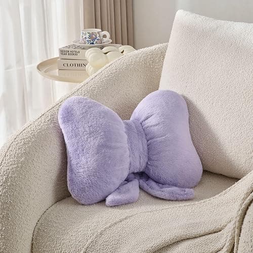 Novohive Bow Pillow Throw Pillows Butterfly Shaped Decorative Cute Pillows for Bed Sofa Cute Home Decorr,Purple 10 * 8inch thumbnail 4