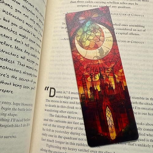 TwoDays Fantasy Stained Glass Art Transparent PVC Bookmarks, Dark Romance Merch for Readers, Romantasy Inspired Bookish Gifts for Book Lovers Booktok, Book Accessories (Set of 3, 6'' x 2'') thumbnail 5