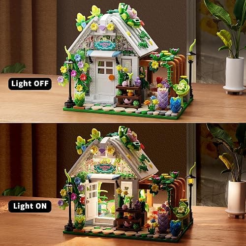 TYCOLE TGL Flower House Building Set with Lights,Garden House Building Toy Kits Compatible with Trend,Creative Greenhouse Playset,Christmas Birthday Gift for Adults or Girls 8-12 Years(719PCS) thumbnail 7