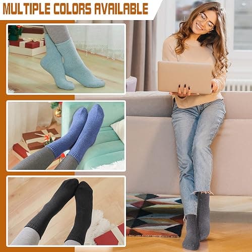Sandsuced 5 Pack Merino Wool Boot Hiking Socks for Women Warm Winter Thick Thermal Cozy Work Soft Ladies Socks thumbnail 4