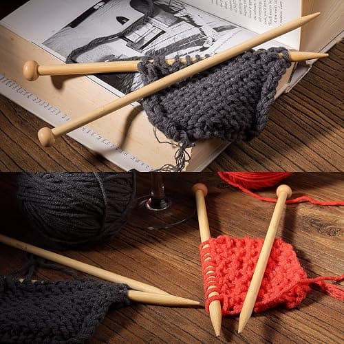 36PCS Bamboo Knitting Needles Set, BetyBedy Single Pointed Knitting Needles, 9 Inches Length Knitting Crochet Supplies for Beginners Handmade (18 Sizes from 2.0mm-10.0mm) thumbnail 7