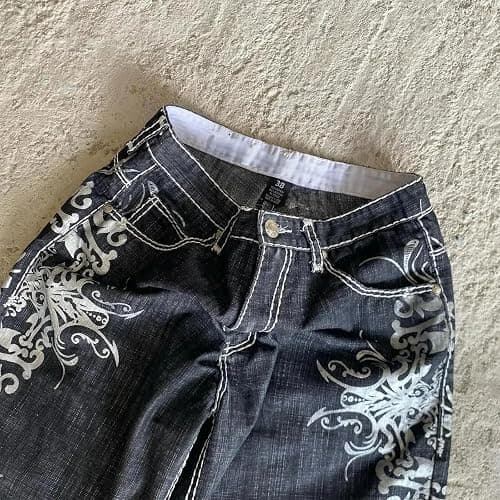 Y2K Jorts Eagle Graphic Baggy Jorts Jeans Shorts Gothic Grunge Emo Streetwear Wide Leg Denim Shorts Embroidered 2000S thumbnail 3