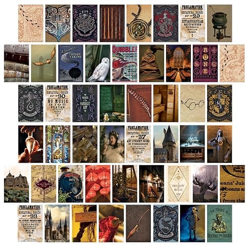 CON*QUEST Conquest Journals Harry Potter Hogwarts Wall Collage, Set of 50 Official Wizarding World Prints, 4"x6", Printed on Quality Card Stock, Matte Finish - Image 1