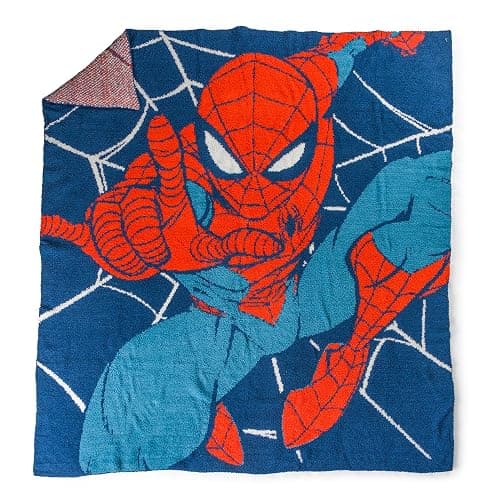 Jay Franco Marvel Spiderman Feather Knit Throw Blanket 50x60 Super Soft | Fluffy Fuzzy Fleece for Kids & Adults, Lightweight Cozy Machine Washable, Officially Licensed Marvel Throw, Couch & Bed, Blue thumbnail 4