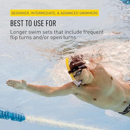 FINIS Original Center-Mount Swimmer's Snorkel - For Lap Swimming & Swim Training - Snorkel with Purge Valve - Yellow - Adult thumbnail 5