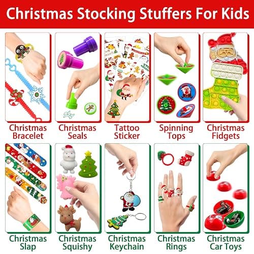 250PCS Christmas Toys for Kids Christmas Gift, Assortment Xmas Toys for Party Favors, Pinata Goodie Bag Stuffers, Stocking Stuffers, Advent Calendar, Prizes For Kids Classroom Rewards thumbnail 5