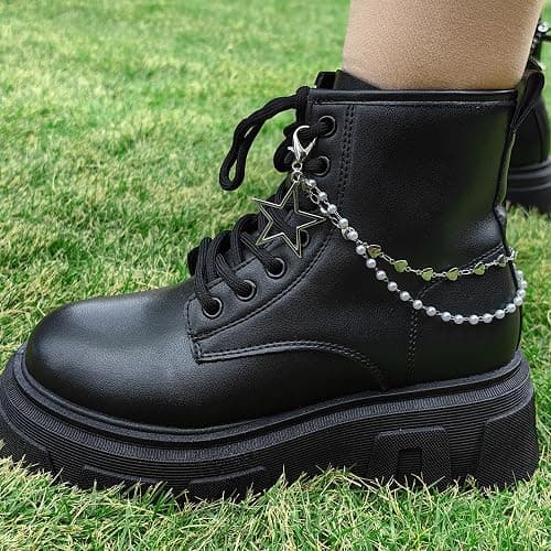 Gownsella 2 Stück Schuh Charms Kette – Punk Schuhschmuck für Sneaker & Boots, Schnürsenkel Anhänger mit Clip, DIY Zubehör thumbnail 3