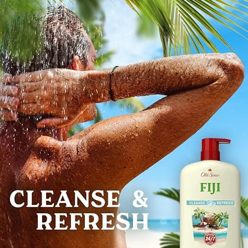 Old Spice Body Wash for Men, 24/7 Shower Fresh with Lasting Scent, Cleanse & Refresh, Gentle on Skin, Vitamin B3, Fiji with Palm Tree + Coconut Scent, 25 oz (Pack of 4) thumbnail 3