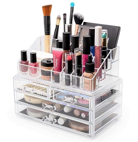 Brookstone Makeup Organizer Case – Countertop Storage With Drawers, Acrylic Cosmetic Display Box, Vanity Desk Organizer For Accessories thumbnail 5
