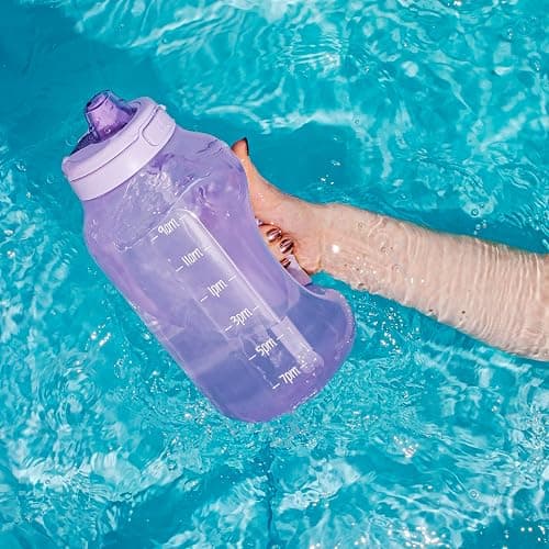 Ello Hydra 64oz Half Gallon Water Jug with Handle and Motivational Time Markers for All Day Hydration, Plastic Reusable Water Bottle with Straw and Locking, Leak Proof Lid, BPA Free thumbnail 2