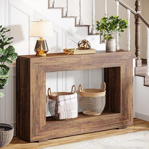 Tribesigns Farmhouse Console Table, 47 Inches Entryway Console Table with Storage, Industrial Hallway Accent Table for Living Room, Entrance thumbnail 4