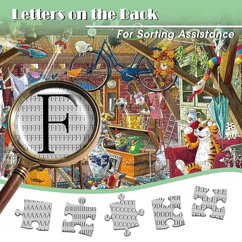 CREAFOMIFE 1000 Piece Jigsaw Puzzle for Adults, Hard Difficult Challenging Large Puzzle, Gift for Adult Puzzle Lovers Attic on Scenes (27.5 x 20 Inches) thumbnail 3