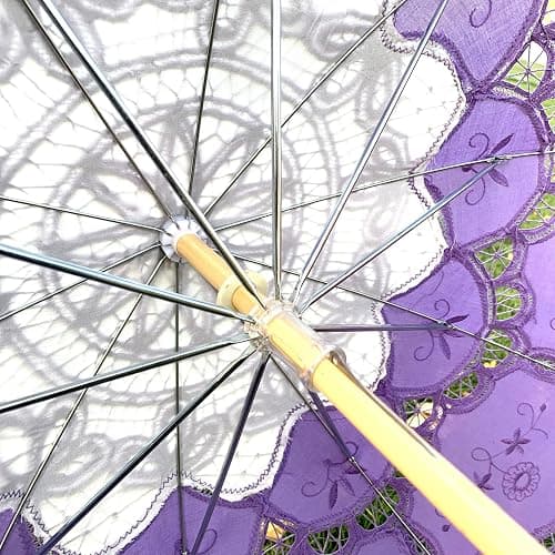 AEAOA Handmade Ivory Lace Parasol Umbrella Wedding Bridal 30 Inch Adult Size thumbnail 5