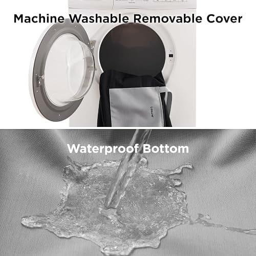 Lesure Hundesitz Auto kleine Hunde - wasserdichter und waschbarer Hunde Autositz mit Aufbewahrungstaschen, ansteckbarer Sicherheitsleine und verdickter Memory Schaum Füllung, 58x56x33cm, schwarz thumbnail 3