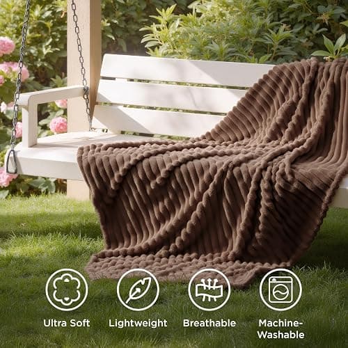 Bedsure GentleSoft Brown Fleece Blanket for Couch - Cozy Soft Blankets for Women, Cute Small Throws for Girls, 50x70 Inches thumbnail 6