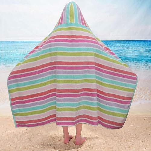 ORIGINAL KIDS Hooded Bath Towel Wrap - 100% Cotton Terry Large Oversized Hooded Kids Towel - Toddler Shower Pool Beach Towel - Super Soft Plush Absorbent Quick Dry Easy Care Gift - 30x60 - Pink Multi thumbnail 2