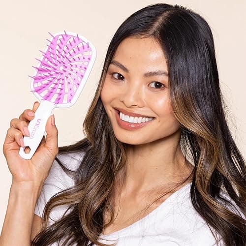 FHI Heat UNbrush Plus — Curly Hair Brush for Gentle & Effective Detangling on Wet or Dry Fragile Hair Types — Detangler Brush w/ 84 UltraFlex Bristles, Ultra-light, Vented, Anti Static Hairbrush thumbnail 9