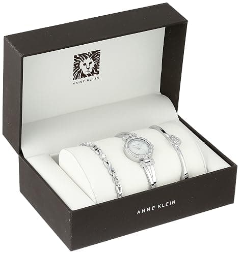 Anne Klein Women's Premium Crystal Accented Bangle Watch and Bracelet Set thumbnail 2
