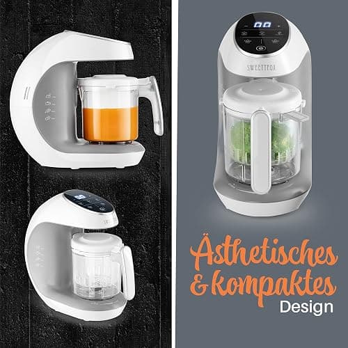 Sweety Fox - Multifunktions Babynahrungszubereiter 7-in-1 - Dampfgarer, Mixer, Pulse, Automatische Reinigungsfunktion, Sterilisiert, Gläschenwärmer, Auftaufunktion thumbnail 7