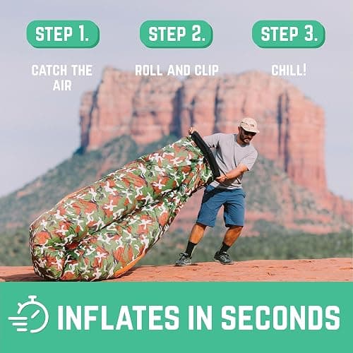Chillbo Shwaggins Inflatable Couch – Cool Inflatable Chair Easy Setup is Ideal for Hiking Gear, Beach Chair and Music Festivals or Dad Gifts thumbnail 4