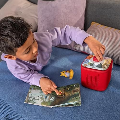 Toniebox 2 Audio Player Bundle for Kids 3+ with Winnie The Pooh, Tigger, Eeyore Figurines and Tonieplay Game & Controller - Sunset Red thumbnail 2