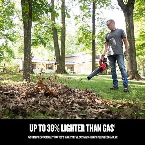 CRAFTSMAN Leaf Blower Cordless with Battery and Charger V20 RP, Up to 110 MPH Power, Handheld Electric Leaf Blower, Brushless Motor, Lightweight, 5.0Ah (CMCBL730P1) thumbnail 6