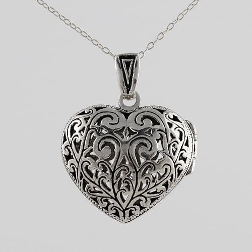 FashionJunkie4Life Sterling Silver Locket Necklaces for Women, 18" Cable Chain thumbnail 4