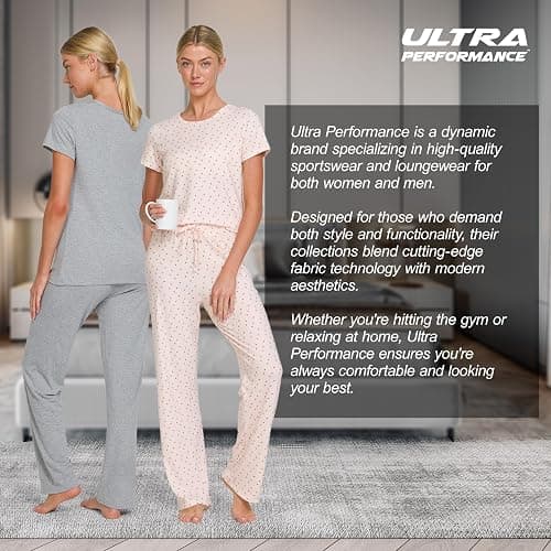 Ultra Performance 2 Pack Womens PJ Pajama Sets PJ’s Pajamas Pants Set's Ladies Soft Lounge Pjs Pajama’s For Women Set thumbnail 7