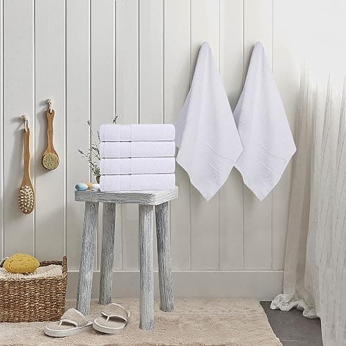 Utopia Towels 6 Pack Small Bath Towel Set, 22 by 44 Inches, 500 GSM 100% Ring Spun Cotton, Lightweight and Highly Absorbent Quick Drying Premium Towels for Hotel, Spa and Bathroom, White thumbnail 2