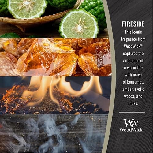 WoodWick Medium Hourglass Candle Fireside Scent Premium Soy Blend Wax Crackles as it Burns Perfect for Gifting 9.7oz thumbnail 5