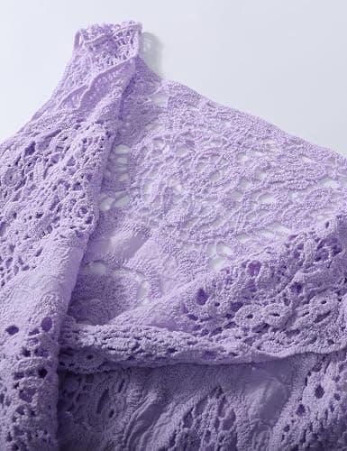 Flygo Women's Open Front Cotton Crochet Lace Boho Hippie Butterfly Vest Cardigan Coverup Sleeveless Irregular Hem thumbnail 8