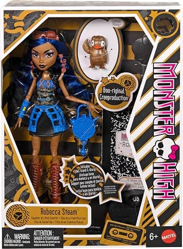 Monster High Boo-riginal Creeproduction Doll, Robecca Steam Collectible Reproduction with Doll Stand, Diary, and Pet Penguin Captain Penny thumbnail 6