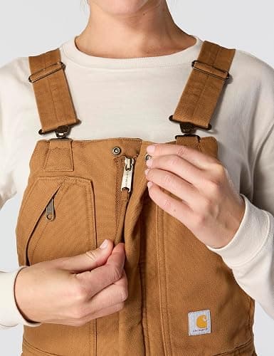Carhartt Women's Loose Fit Washed Duck Insulated Biberall thumbnail 4