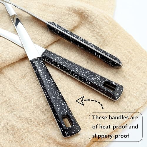 3-Piece,Stainless Steel Serving Spoons Set with Slotted Spoon, Serving Spoon and Perforated Spoons, soup ladle,kitchen cooking utensils set thumbnail 4