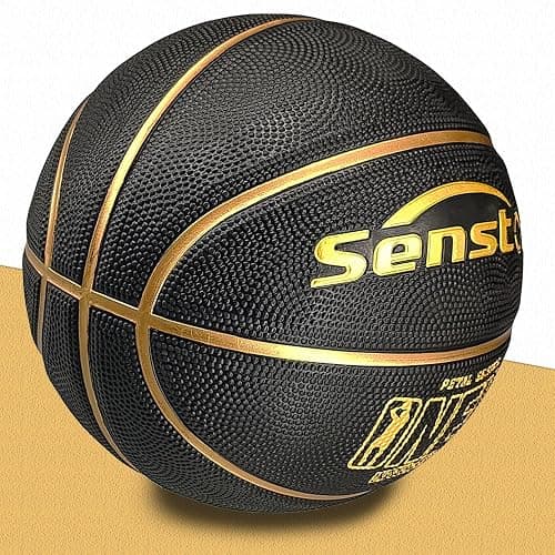 Senston 27.5''/29.5'' Outdoor Basketball Excellent Elasticity/Grip Rubber Basketballs with Pump, Durable Size 5/7 Men Basketball thumbnail 3