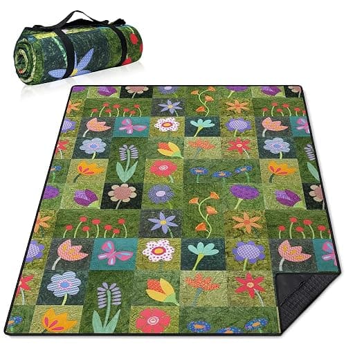 Supfitness Extra Large Picnic Blankets Waterproof Foldable (60 "x 80") Beach Blanket Waterproof Sandproof,3-Layer Thicking Mat Outdoor Packable Camping Blanket - Image 1