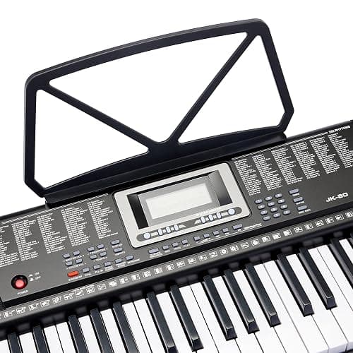Amazon Basics Electric Keyboard Piano with 61 Keys, Built-in Speakers, Songs for Learning, Black thumbnail 4