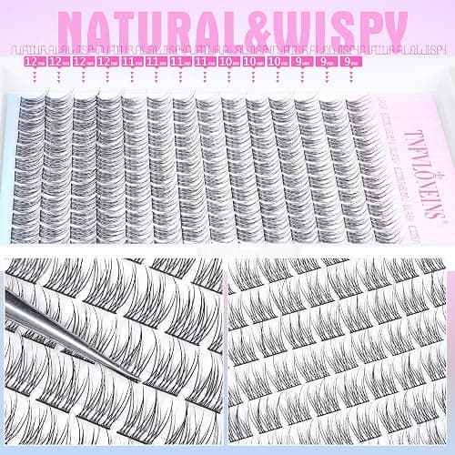 Natural Lash Clusters Wispy Eyelash Extension 168Pcs Cluster Lashes Extensions Natural Individual Lashes 9-12mm Eyelash Clusters DIY Korean False Eyelashes by TNFVLONEINS thumbnail 3