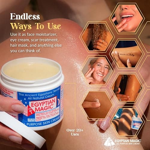 Egyptian Magic - All Purpose Face, Body, and Dry Skin Moisturizing Cream, Skin Protectant for Women & Men, Eczema Care Healing Balm, Scar Treatment, Stretch Marks, and Tattoo Aftercare, 4oz Jar thumbnail 5